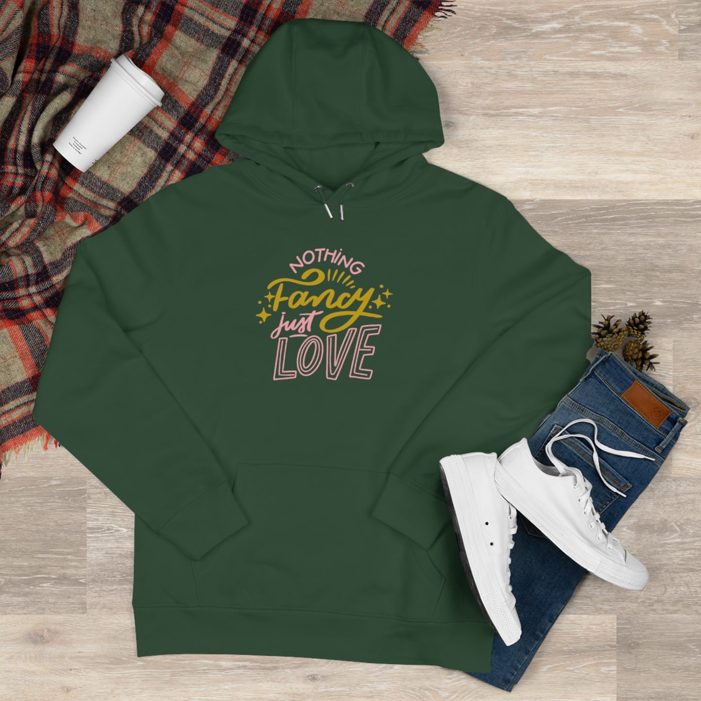 Nothing Fancy Just Love King Hooded Sweatshirt, Cozy Gift for Him, Valentine's Day Gift, Casual Wear, Everyday Comfort Sweatshirt
