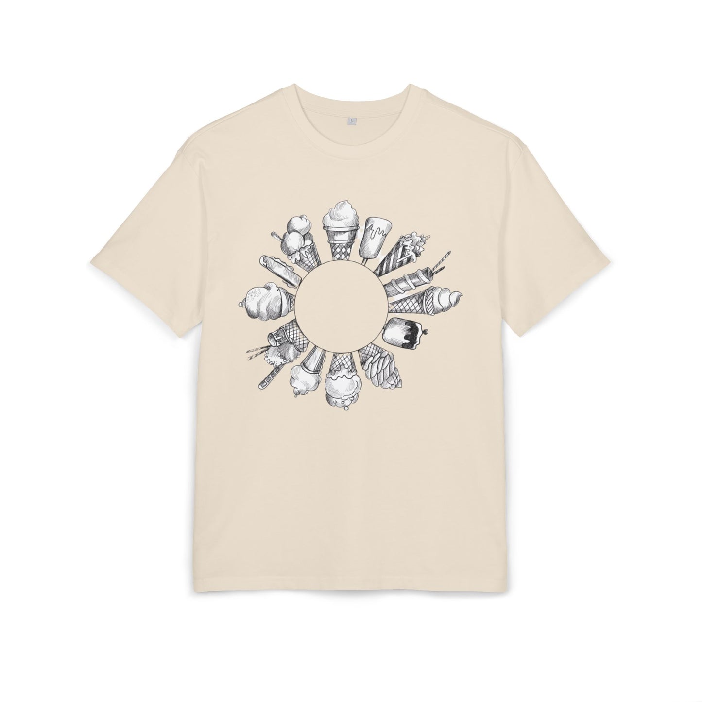 Ice Cream Lovers  Heavy Oversize Tee, Summer Fashion, Casual Wear, Gift for Foodies, Ice Cream Enthusiasts, Comfort Tee