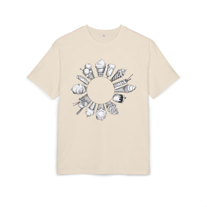 Ice Cream Lovers  Heavy Oversize Tee, Summer Fashion, Casual Wear, Gift for Foodies, Ice Cream Enthusiasts, Comfort Tee