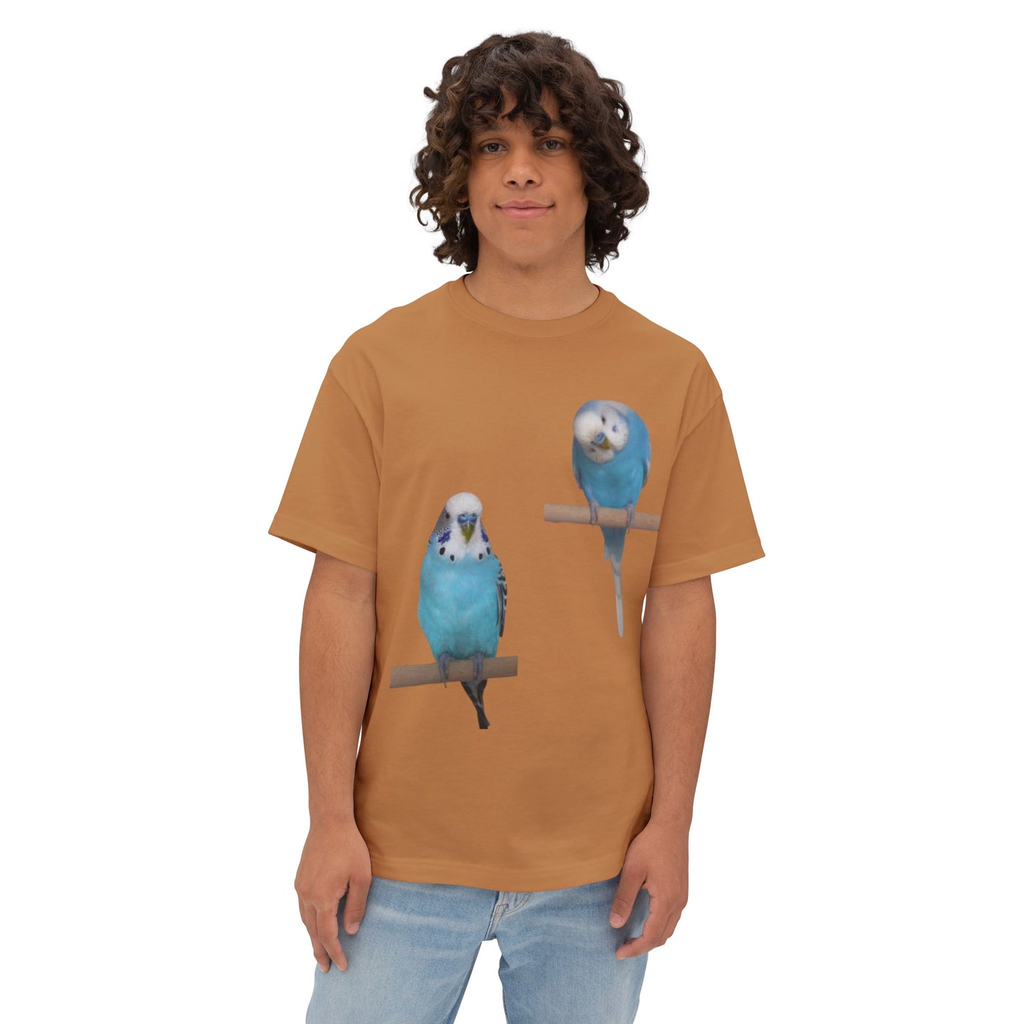 Colorful Budgie Boxy Tee, Comfortable Fashion, Bird Lover Gift, Casual Everyday Style, Unique Animal Tee,  Graphic Shirt