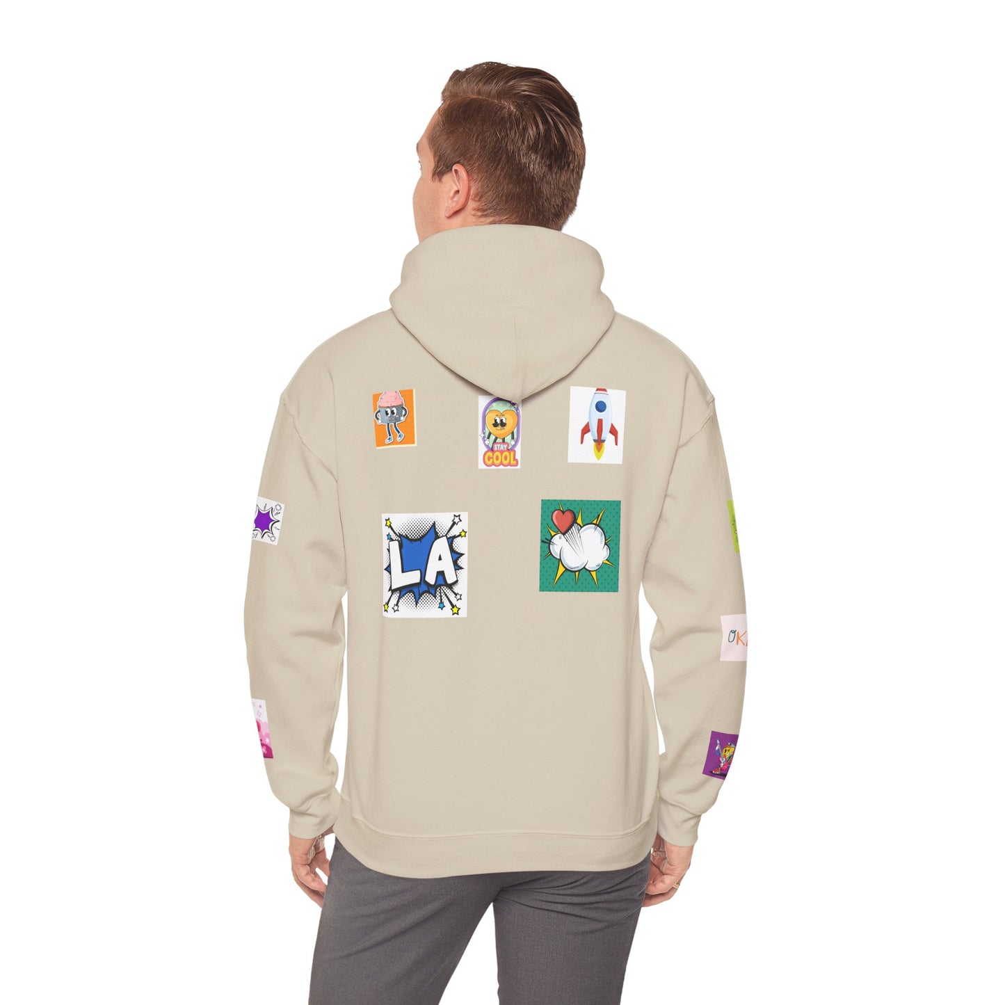 Colorful Graphic Hoodie, Fun Streetwear Sweatshirt,  Fashion, Casual Wear, Unique Gift, Trendy Apparel
