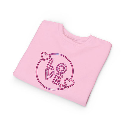 Charming Toddler Sweatshirt with 'Love' Print, Cozy Kids Pullover, Cute Gift for Birthdays, Playdates