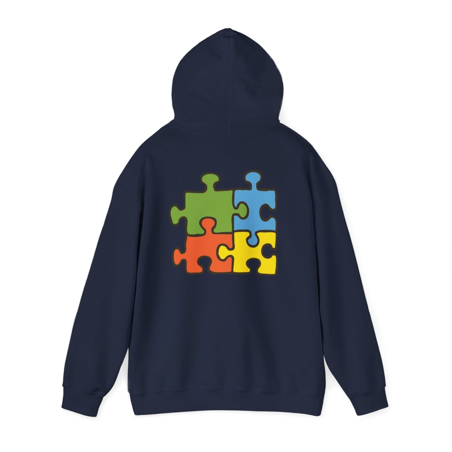 Colorful Puzzle Piece Hoodie for Creative Minds, Perfect for Gifts, Cozy Sweatshirt for Everyday Wear,