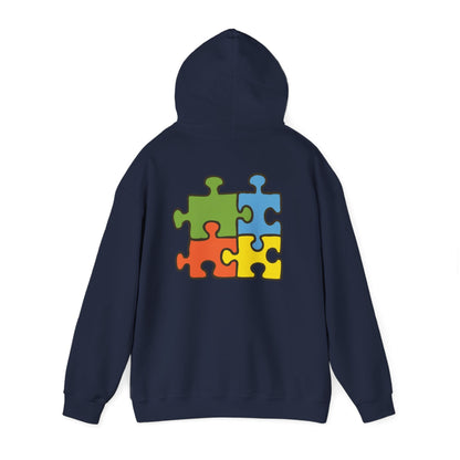 Colorful Puzzle Piece Hoodie for Creative Minds, Perfect for Gifts, Cozy Sweatshirt for Everyday Wear,