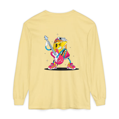 Rock Star  Long Sleeve Tee, Garment-Dyed Shirt for Music Lovers, Streetwear, Concert Casual, Unique Gift Idea