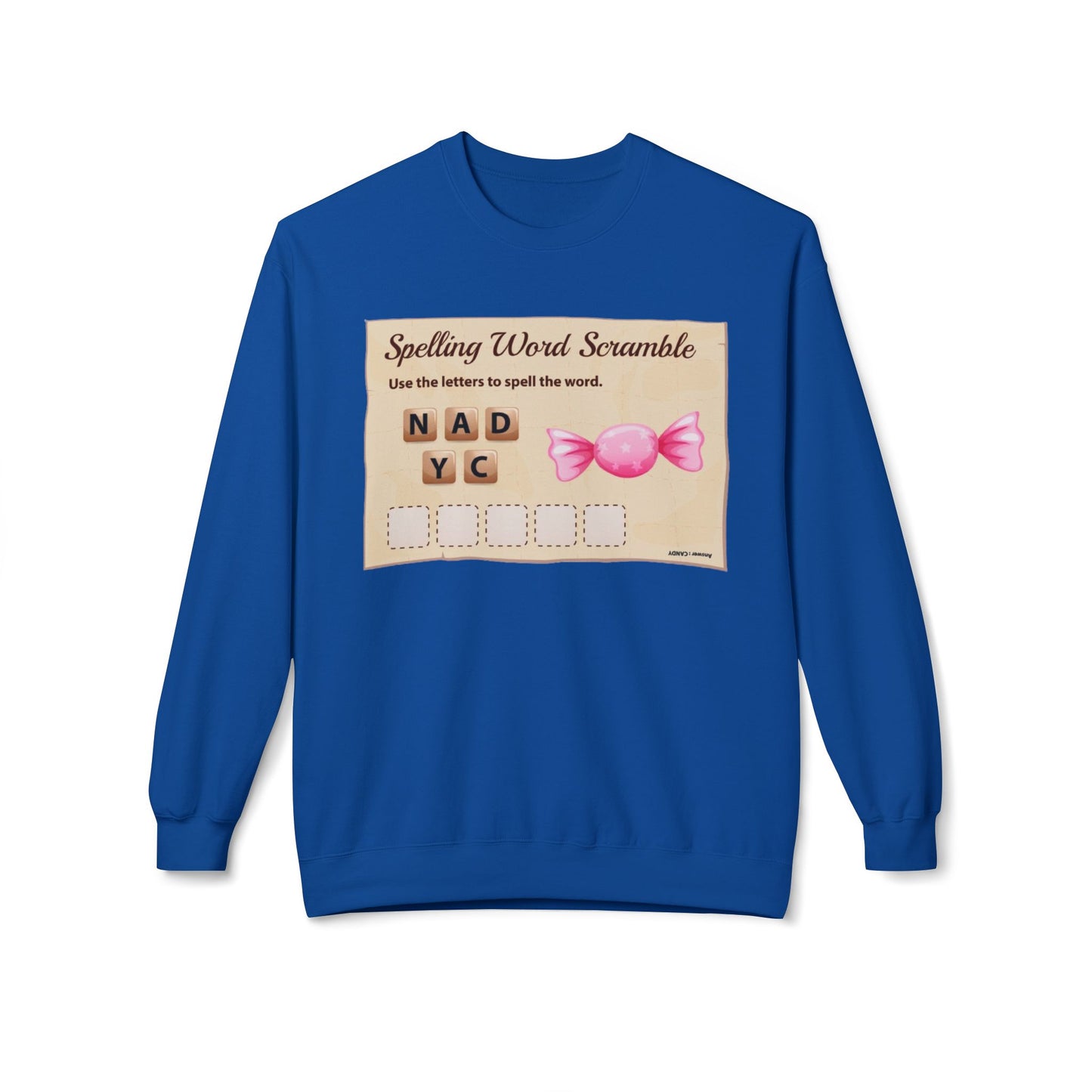 Creative Spelling Word Scramble Crewneck Sweatshirt, Fun Apparel, Unique Gift, Cozy Wear, Interactive Teaching Tool