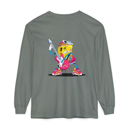 Rock Star  Long Sleeve Tee, Garment-Dyed Shirt for Music Lovers, Streetwear, Concert Casual, Unique Gift Idea