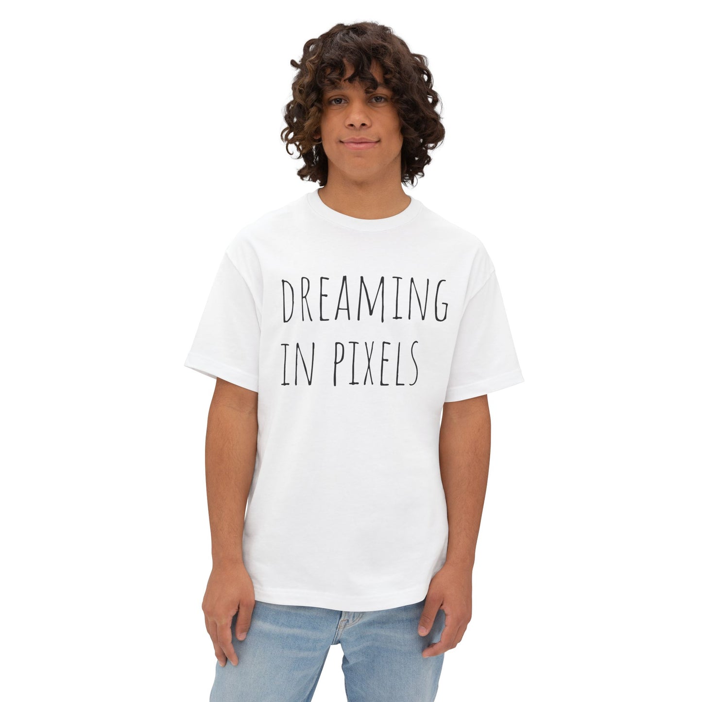 Dreaming in Pixels Oversized Tee |  Graphic T-Shirt, Casual Wear, Gift for Gamers, Artistic Style, Comfortable Apparel
