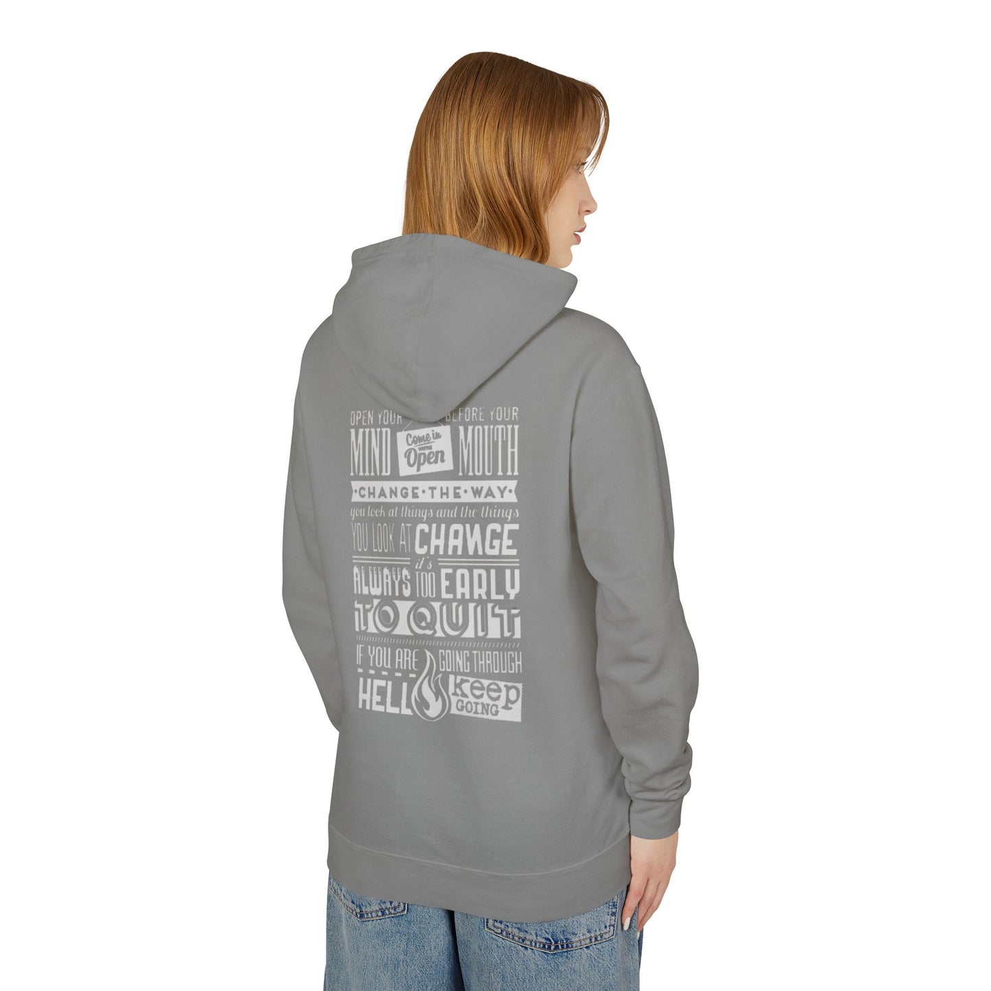 Motivational  Lightweight Hooded Sweatshirt - Change Your Mindset, Inspirational Gift, Everyday Wear, Perfect for Relaxation, [...]