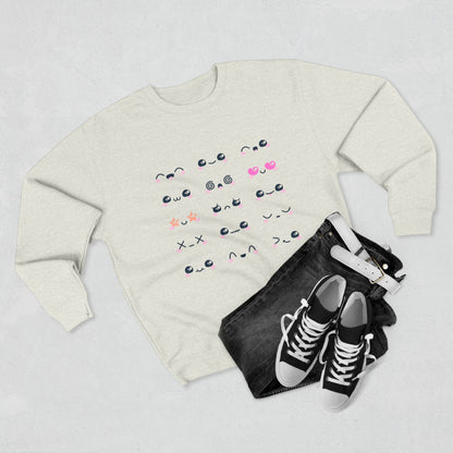 Cute Expression Crewneck Sweatshirt, Cozy Gift, Fashionable Apparel, Sweatshirt, Trendy Outfit, Perfect for Fall