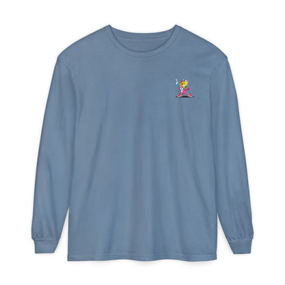 Rock Star  Long Sleeve Tee, Garment-Dyed Shirt for Music Lovers, Streetwear, Concert Casual, Unique Gift Idea