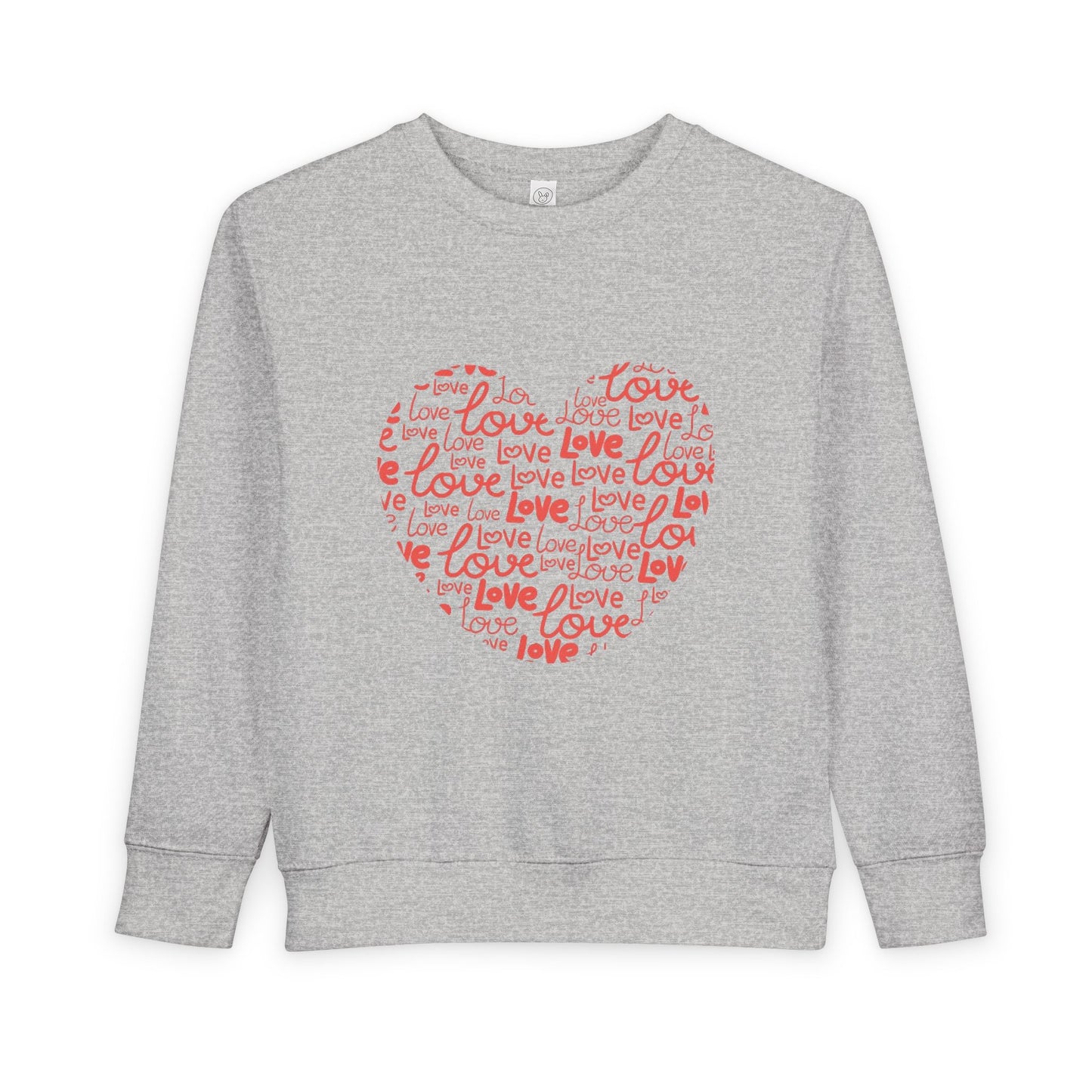 Toddler Love Heart Sweatshirt, Cute Baby Crewneck, Valentine Gift, Adorable Kids Apparel, Heart Sweatshirt for Toddlers