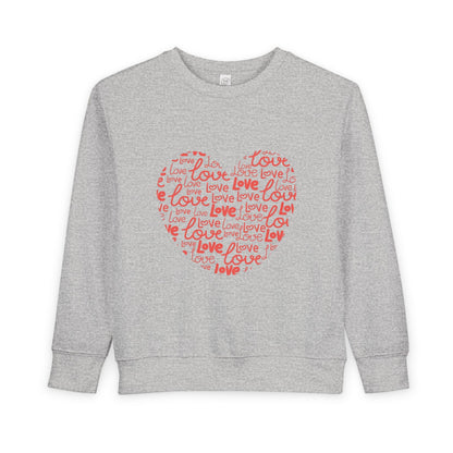 Toddler Love Heart Sweatshirt, Cute Baby Crewneck, Valentine Gift, Adorable Kids Apparel, Heart Sweatshirt for Toddlers