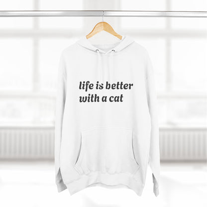 Cat Lover's Three-Panel Fleece Hoodie - Cozy Cat Hoodie, Gift for Cat Lovers, Cute Pet Apparel, Cat Mom Sweatshirt, Birthday Gift