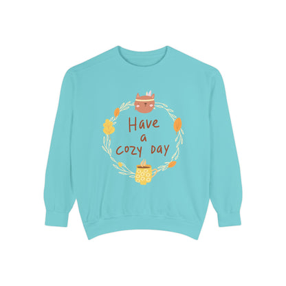 Cozy Day Sweatshirt | Garment-Dyed | Cute Fall Fashion, Everyday Wear, Gift for Her, Relaxed Style, Autumn Apparel