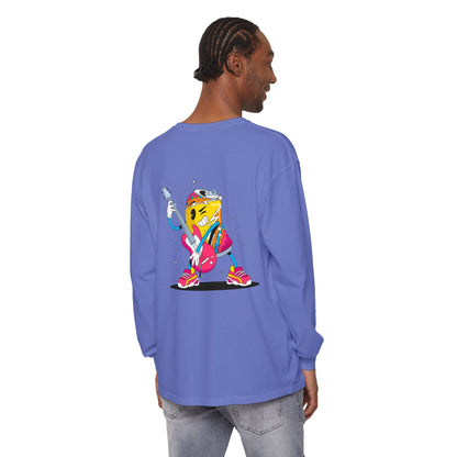 Rock Star  Long Sleeve Tee, Garment-Dyed Shirt for Music Lovers, Streetwear, Concert Casual, Unique Gift Idea