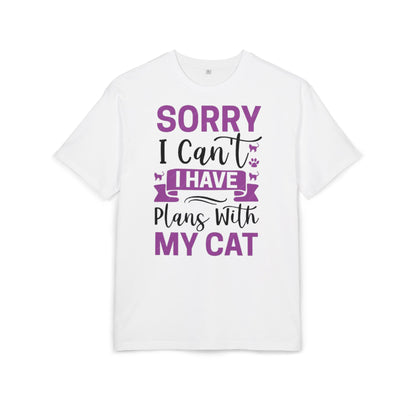 Cat Lover's Oversize Tee: Sorry I Can't, I Have Plans With My Cat - Funny Pet Tee, Gift for Cat Owners, Casual Everyday Wear, [...]