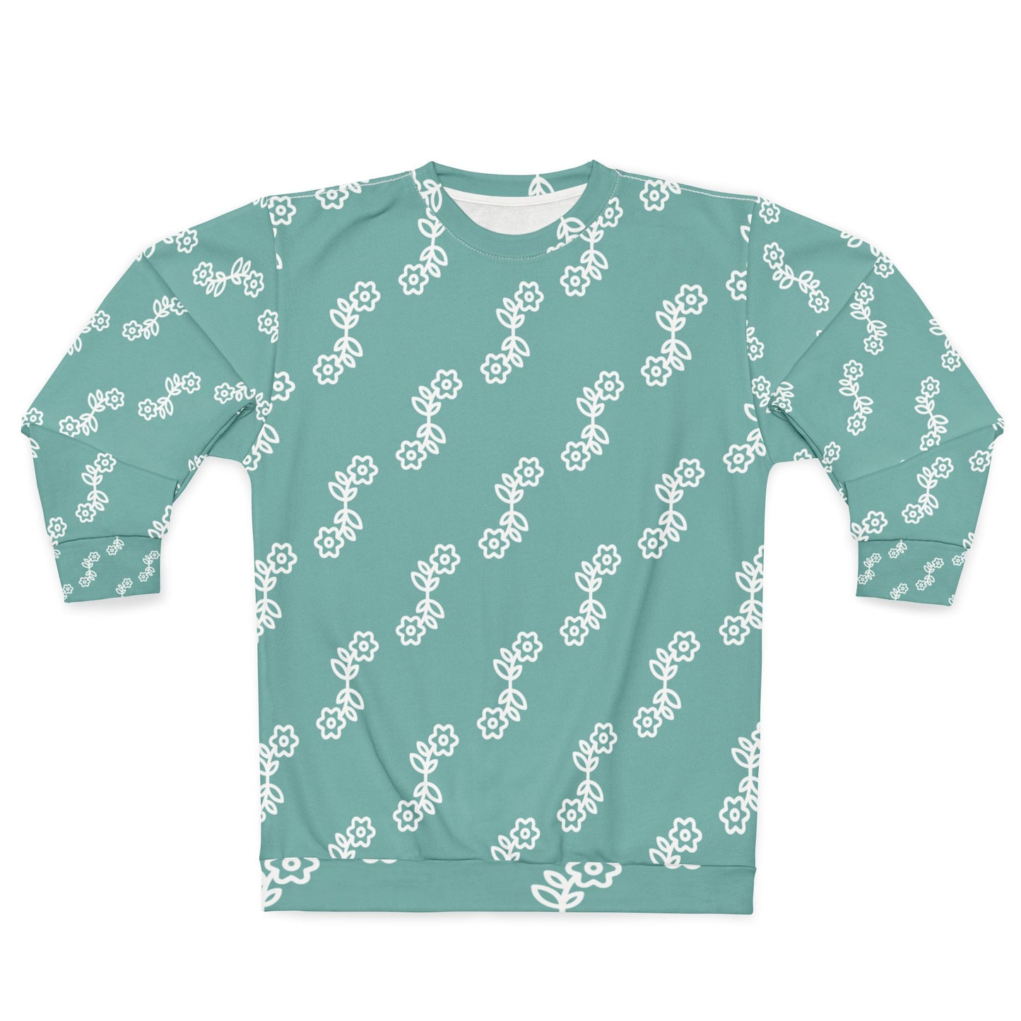 Floral Print  Sweatshirt, Cozy Floral Sweatshirt, Spring Fashion, Gift for Her, Casual Wear, Weekend Outfit, Unique Design