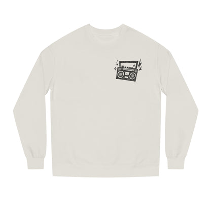 Retro Boombox Sweatshirt - Music Lover Apparel, Gift for Him,  Crew Neck, Casual Wear, Cozy Fashion