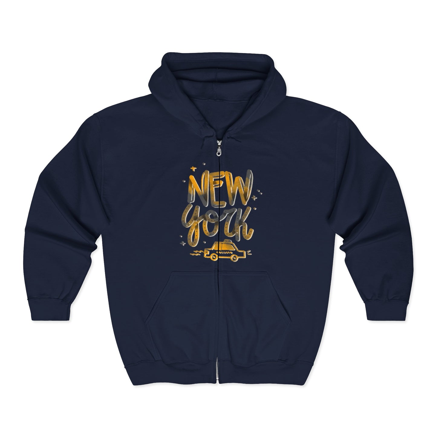 New York Adventure Hoodie,  Full Zip Sweatshirt, NYC Gift, Travel Fashion, Cool Streetwear, Casual Wear