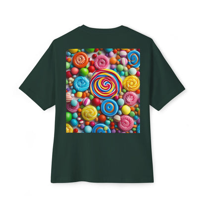 Candy-Themed  Oversized Boxy Tee, Sweet Treat Shirt, Fun Summer Tee, Trendy Casual Wear, Gift for Candy Lovers, Party Shirt, [...]