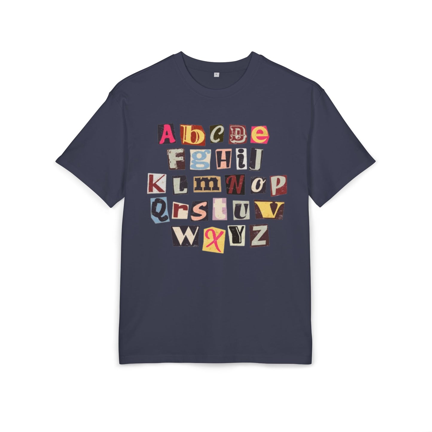 Playful Alphabet Oversize Tee, Comfortable Graphic Shirt, Casual Wear, Gift for Kids and Adults, Fun T-Shirt for Any Occasion