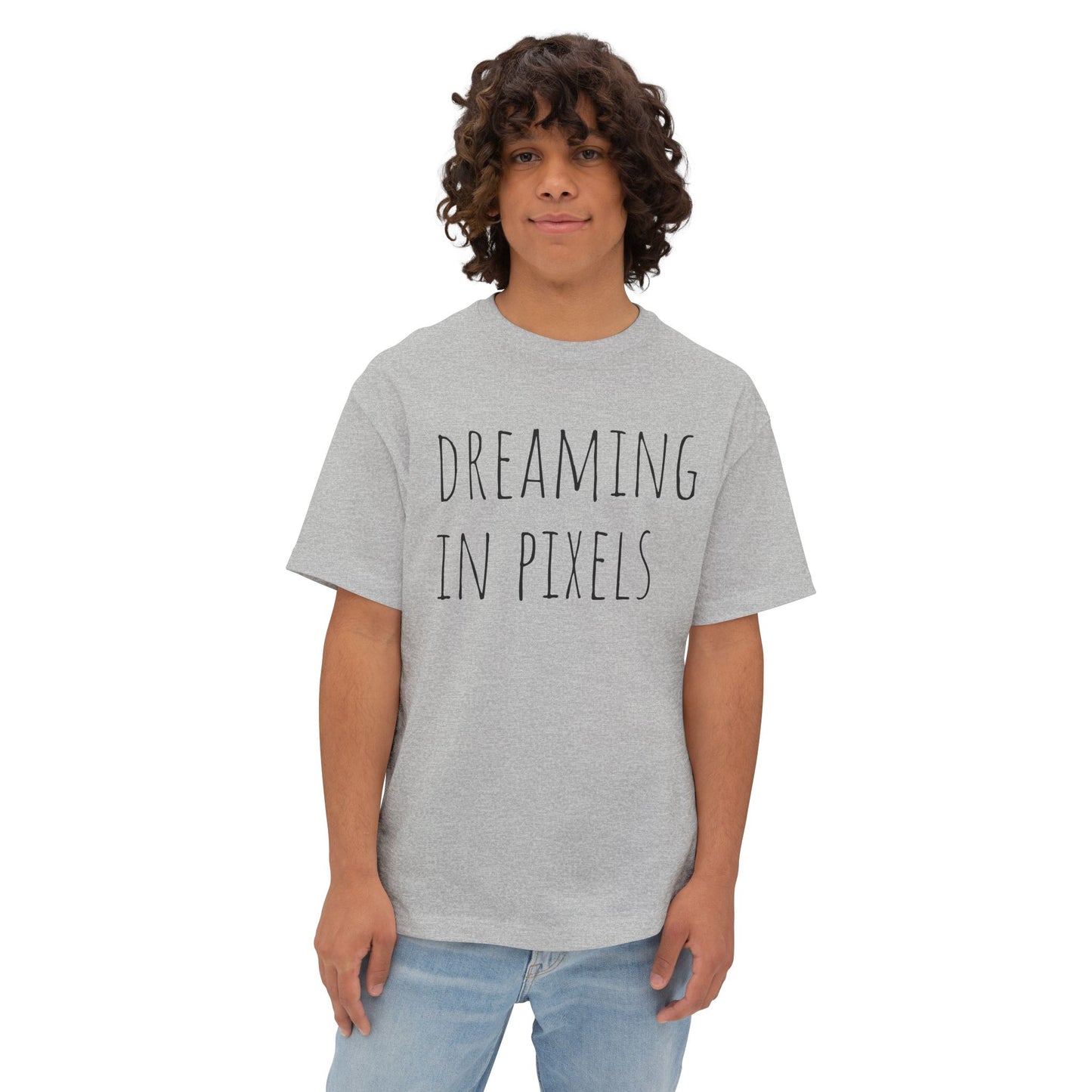 Dreaming in Pixels Oversized Tee |  Graphic T-Shirt, Casual Wear, Gift for Gamers, Artistic Style, Comfortable Apparel