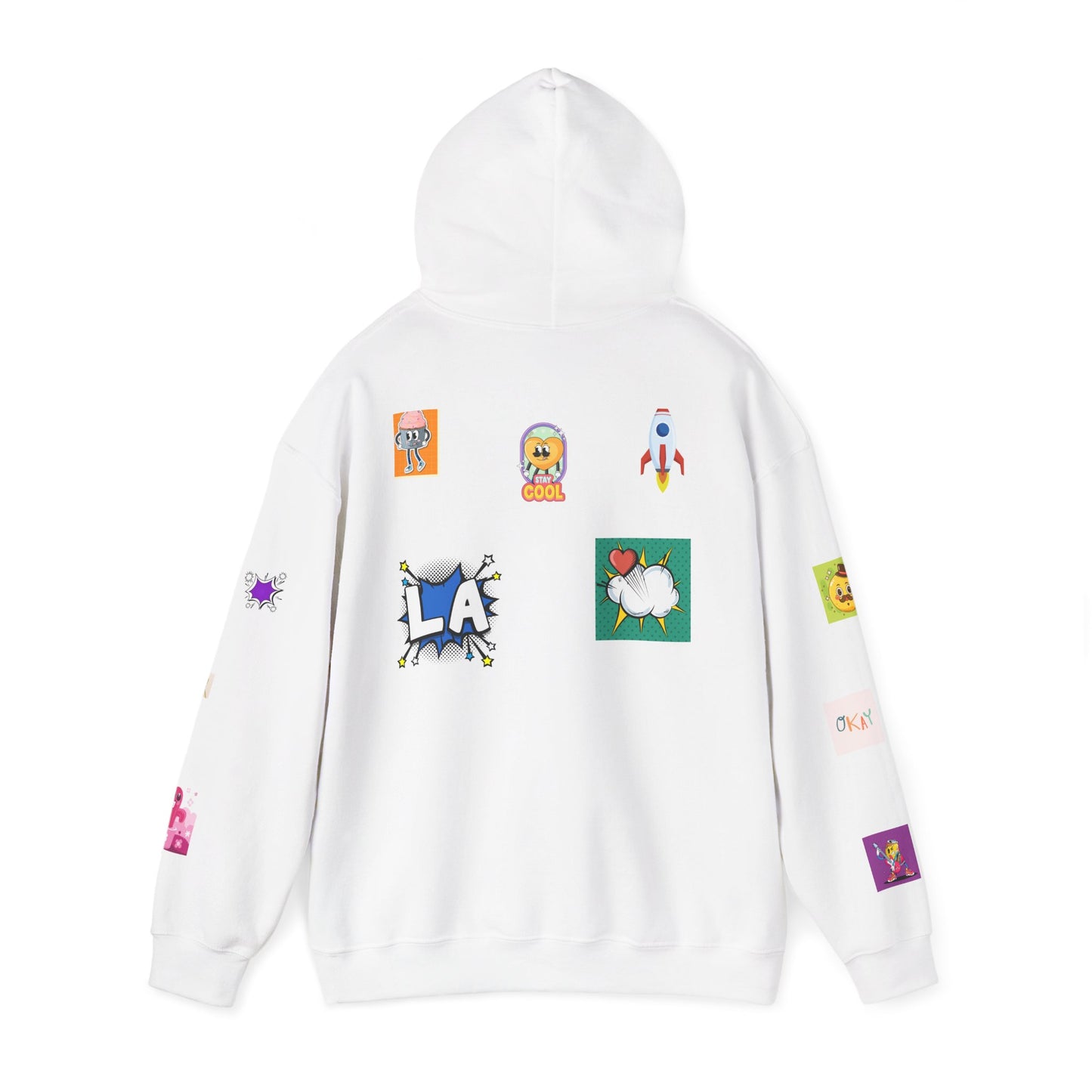 Colorful Graphic Hoodie, Fun Streetwear Sweatshirt,  Fashion, Casual Wear, Unique Gift, Trendy Apparel