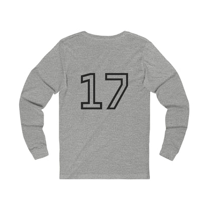 Minimalist  Long Sleeve Tee with Number 17, Casual Wear, Sports Life, Personalized Gift, Everyday Comfort, Fashion Statement