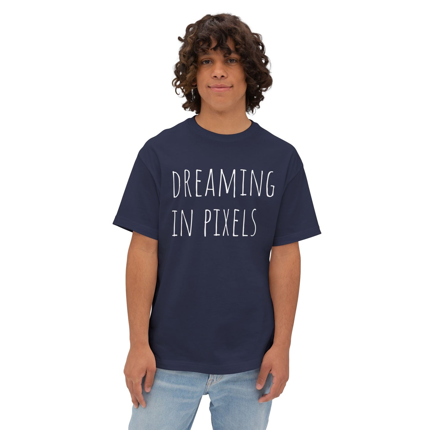 Dreaming in Pixels Oversized Tee |  Graphic T-Shirt, Casual Wear, Gift for Gamers, Artistic Style, Comfortable Apparel