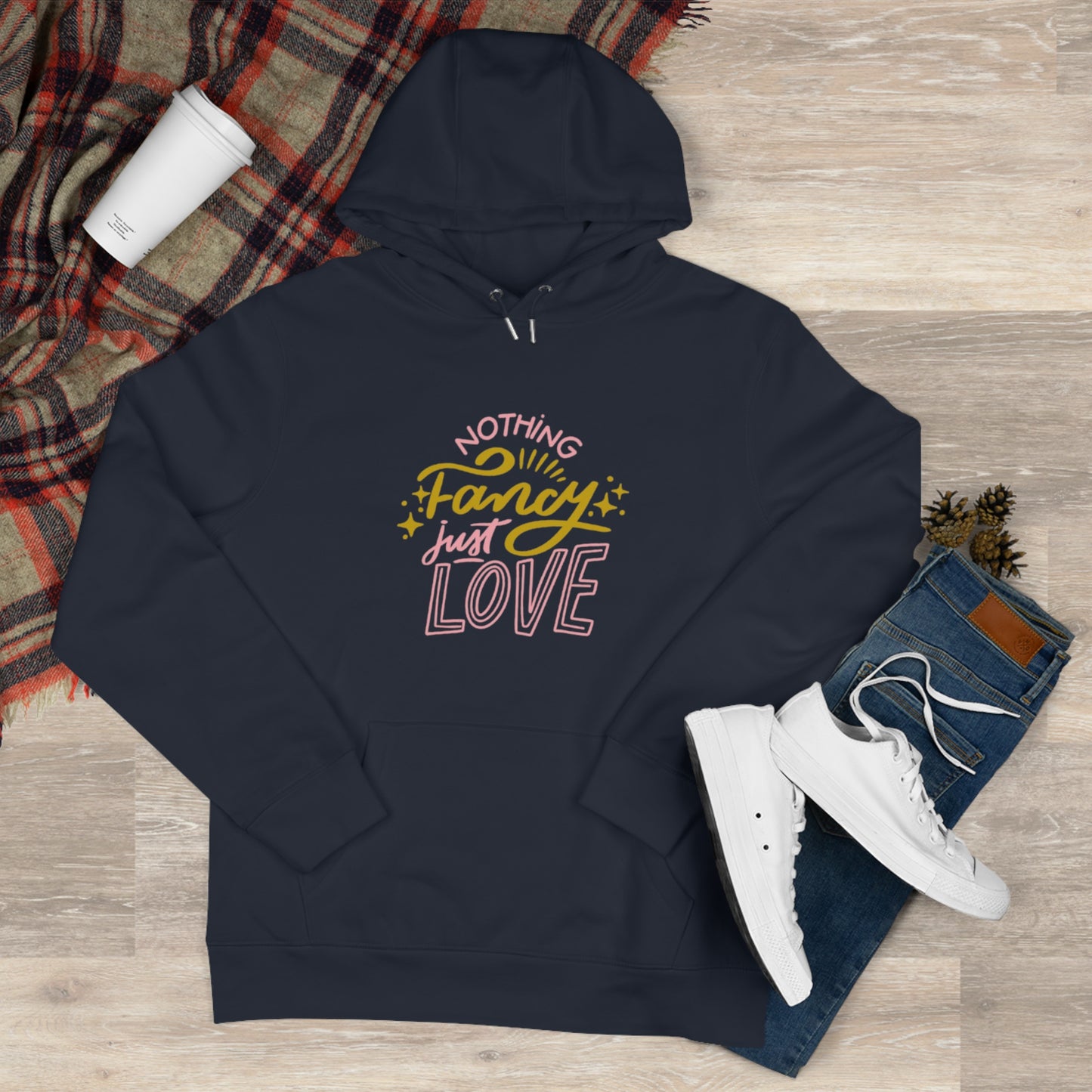 Nothing Fancy Just Love King Hooded Sweatshirt, Cozy Gift for Him, Valentine's Day Gift, Casual Wear, Everyday Comfort Sweatshirt