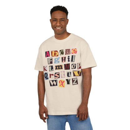 Playful Alphabet Oversize Tee, Comfortable Graphic Shirt, Casual Wear, Gift for Kids and Adults, Fun T-Shirt for Any Occasion