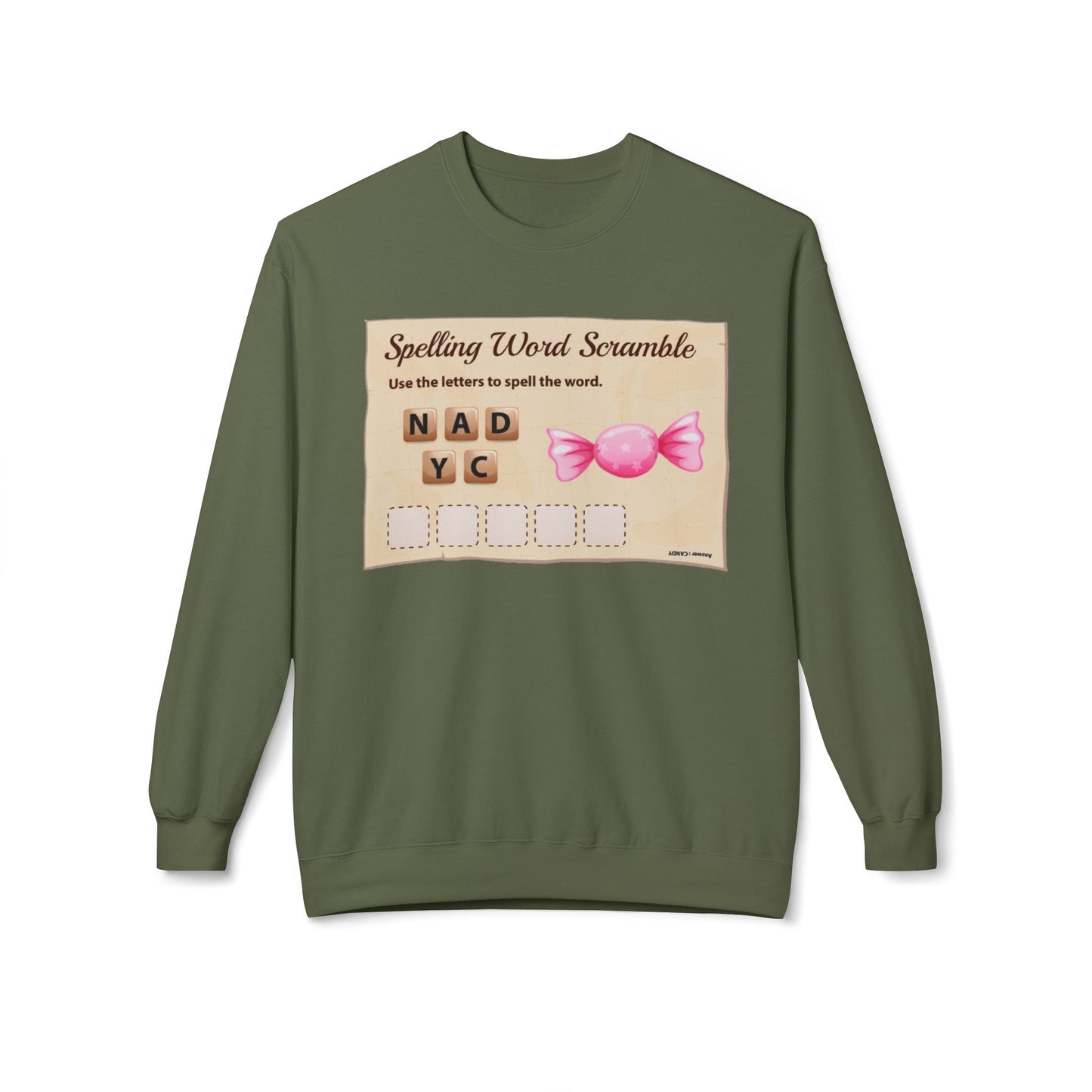 Creative Spelling Word Scramble Crewneck Sweatshirt, Fun Apparel, Unique Gift, Cozy Wear, Interactive Teaching Tool