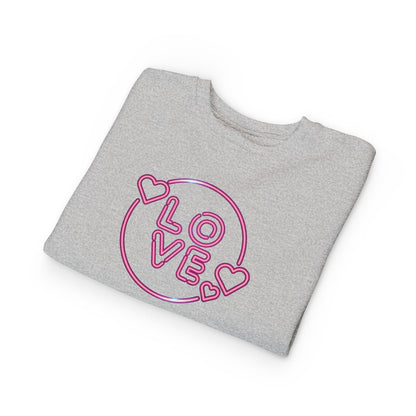 Charming Toddler Sweatshirt with 'Love' Print, Cozy Kids Pullover, Cute Gift for Birthdays, Playdates