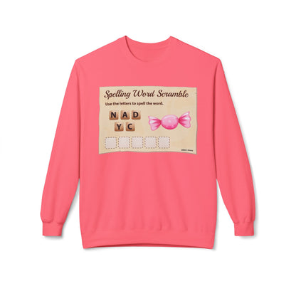 Creative Spelling Word Scramble Crewneck Sweatshirt, Fun Apparel, Unique Gift, Cozy Wear, Interactive Teaching Tool