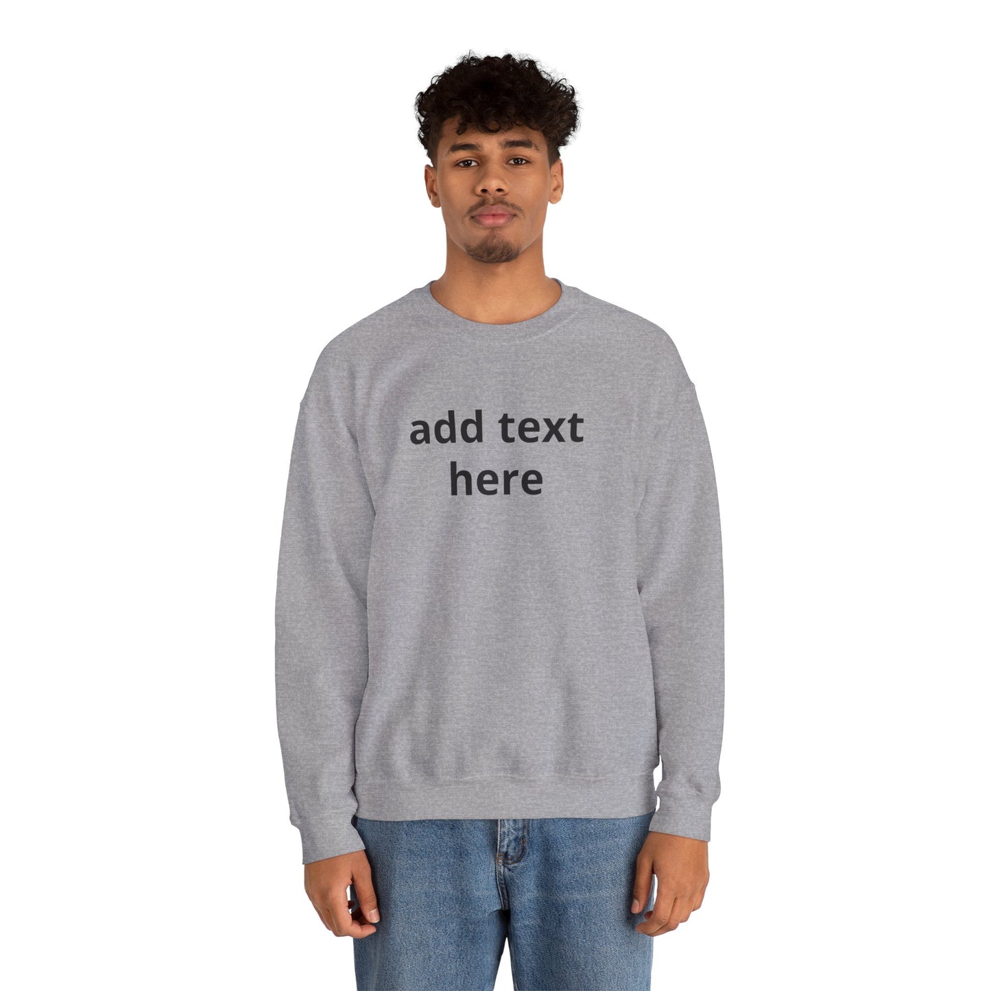 Custom Text Crewneck Sweatshirt — Minimal Personalized Pullover