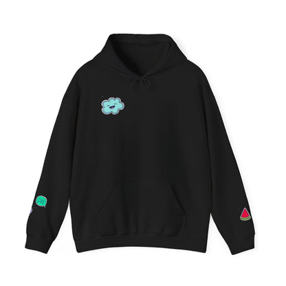 Cute Illustrated Hoodie with Flowers,  Sweatshirt for Spring, Funny Cloud Design, Gift for Teens, Cozy Casual Wear