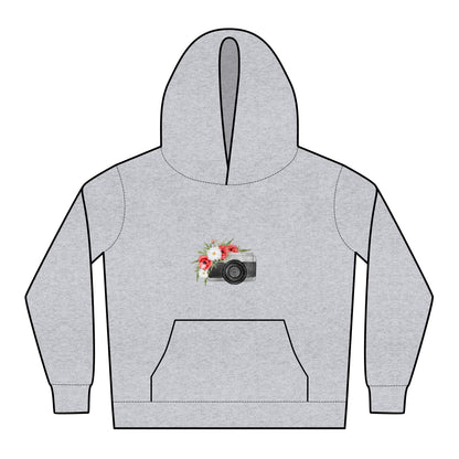 Floral Camera Kids Hoodie - Perfect for Photography Lovers, Gift for Kids, Relaxed Style, Trendy Kidswear, Birthday Present