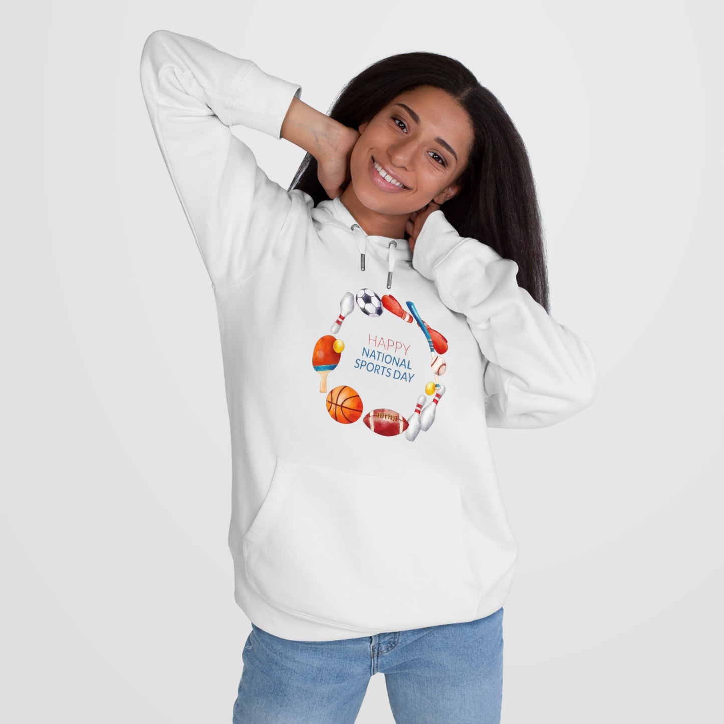 Happy Sports Day King Hooded Sweatshirt, Sports Lover Gift, Activewear, Casual Clothing, Athletic Hoodie, Sports Day Celebration