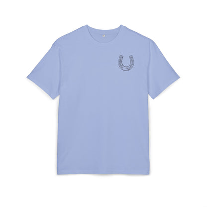 Casual Oversize Tee with Horseshoe Design, Comfortable Cotton Tee,  T-Shirt, Everyday Wear,  Relaxed Fit Tee
