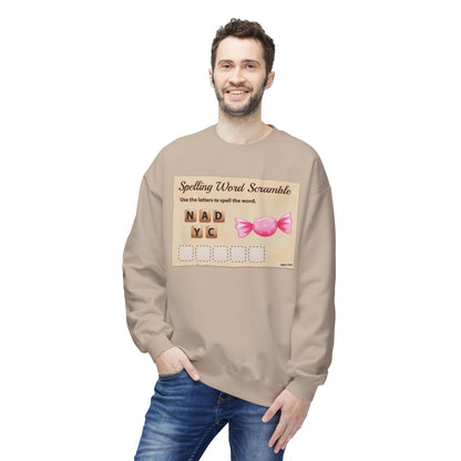Creative Spelling Word Scramble Crewneck Sweatshirt, Fun Apparel, Unique Gift, Cozy Wear, Interactive Teaching Tool