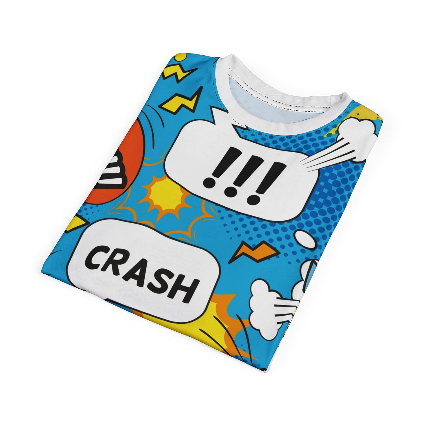 Comic Book Graphic Tee,  Tee, AOP T-shirt, Fun Graphic Shirt, Gift for Comic Lovers, Casual Wear, Cartoon Print Tee