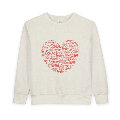Toddler Love Heart Sweatshirt, Cute Baby Crewneck, Valentine Gift, Adorable Kids Apparel, Heart Sweatshirt for Toddlers