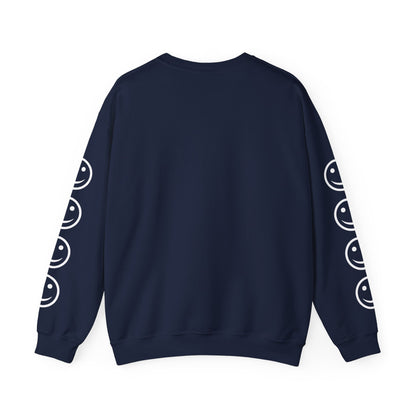 Smiley Face Crewneck Sweatshirt , Casual Wear, Gift for Friends, Cozy Layering, Everyday Comfort