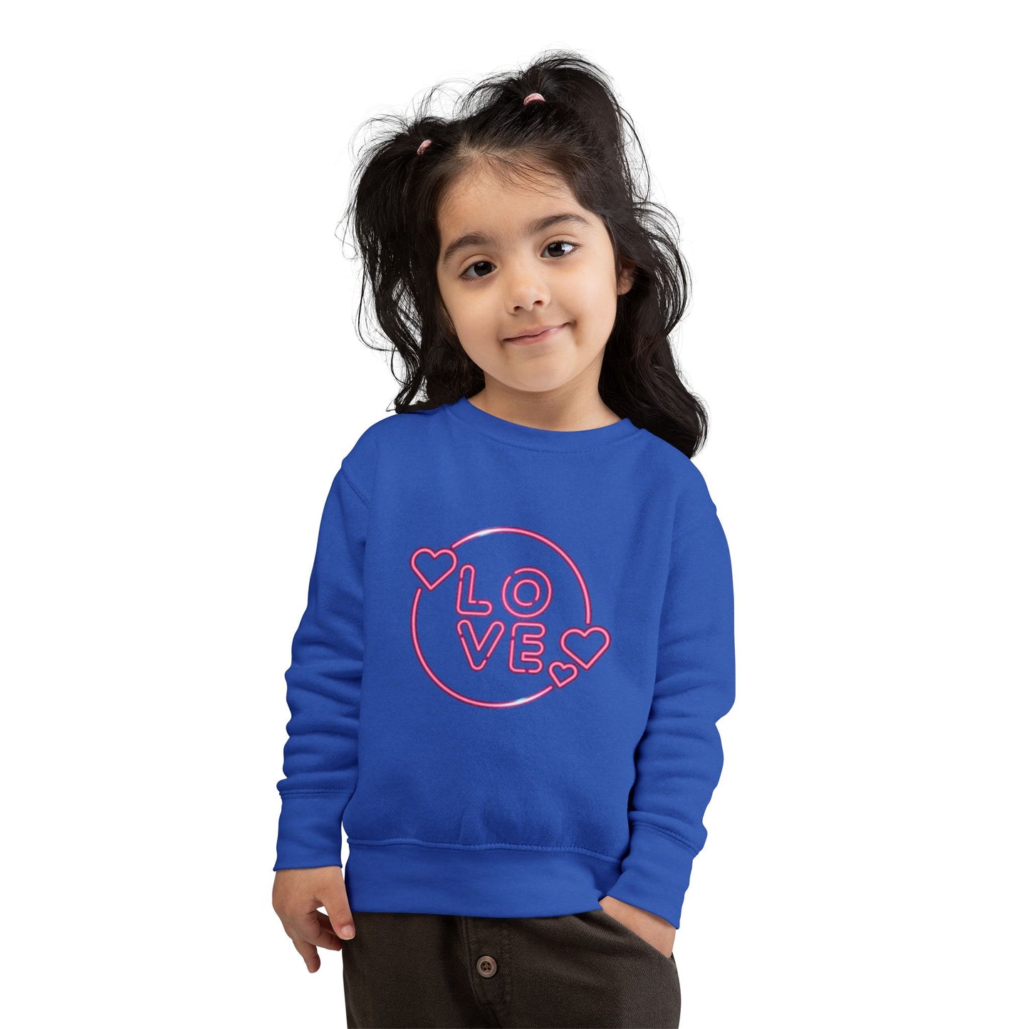 Toddler Love Sweatshirt, Cute Children's Sweatshirt, Kids  Gift, Cozy Toddler Apparel, Heart Design Sweatshirt