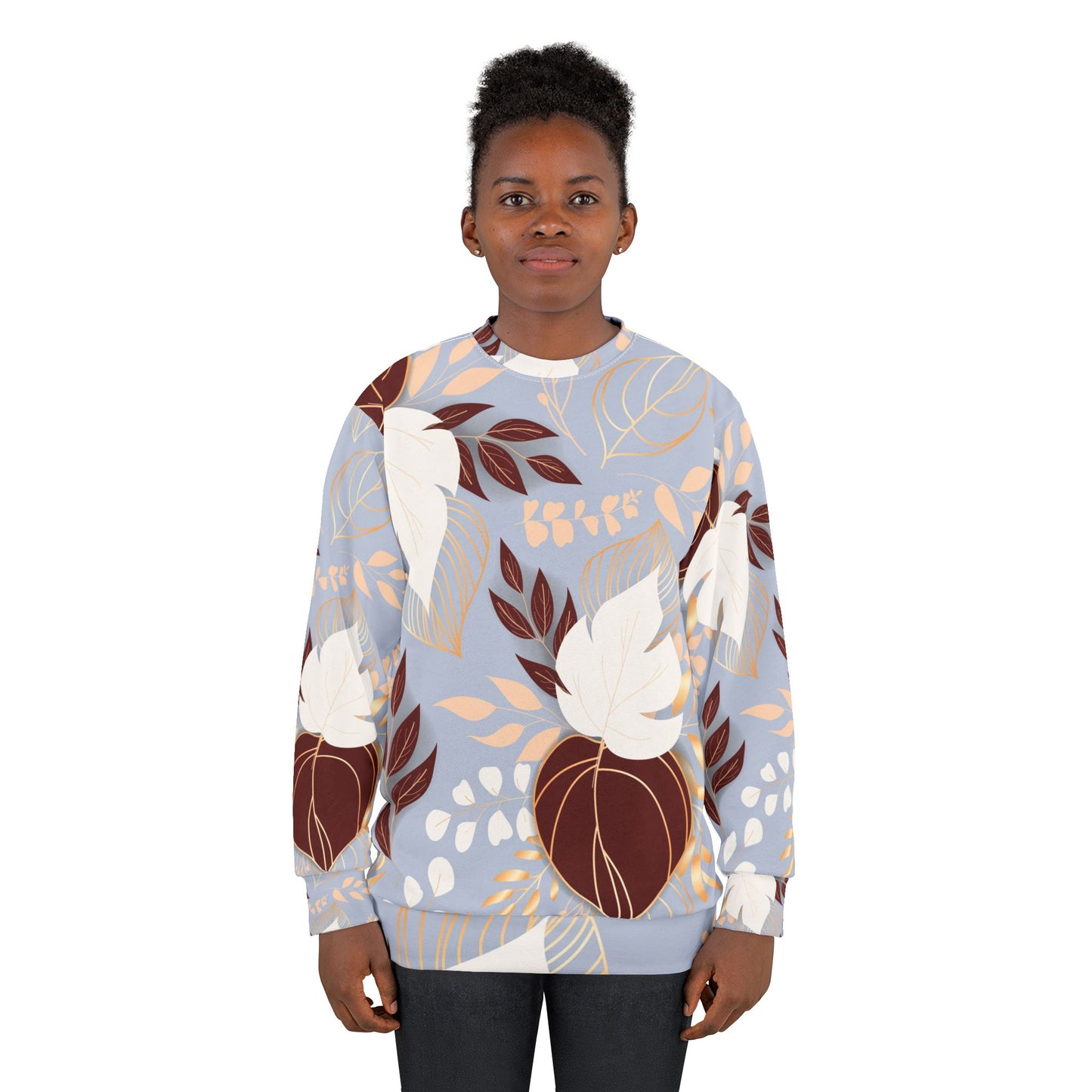 Floral AOP  Sweatshirt - Cozy Autumn Vibes, Perfect for Gifting, Casual Wear, Fall Layers, Nature Lover Apparel