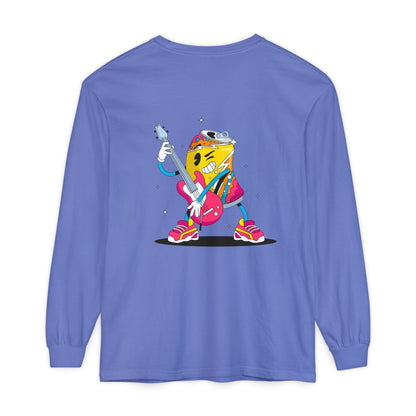 Rock Star  Long Sleeve Tee, Garment-Dyed Shirt for Music Lovers, Streetwear, Concert Casual, Unique Gift Idea