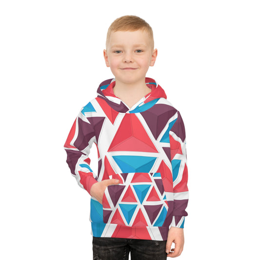 Colorful Geometric Children's Hoodie, Stylish Kids Sweatshirt, Trendy Pullover for Playtime, Gift for Birthdays, Fun Casual Wear