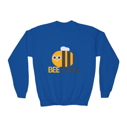 Bee Cool Youth Crewneck Sweatshirt, Cute Bee Sweatshirt, Kids Gift, Spring Fashion, Fun Casual Wear, Animal Themed Clothing