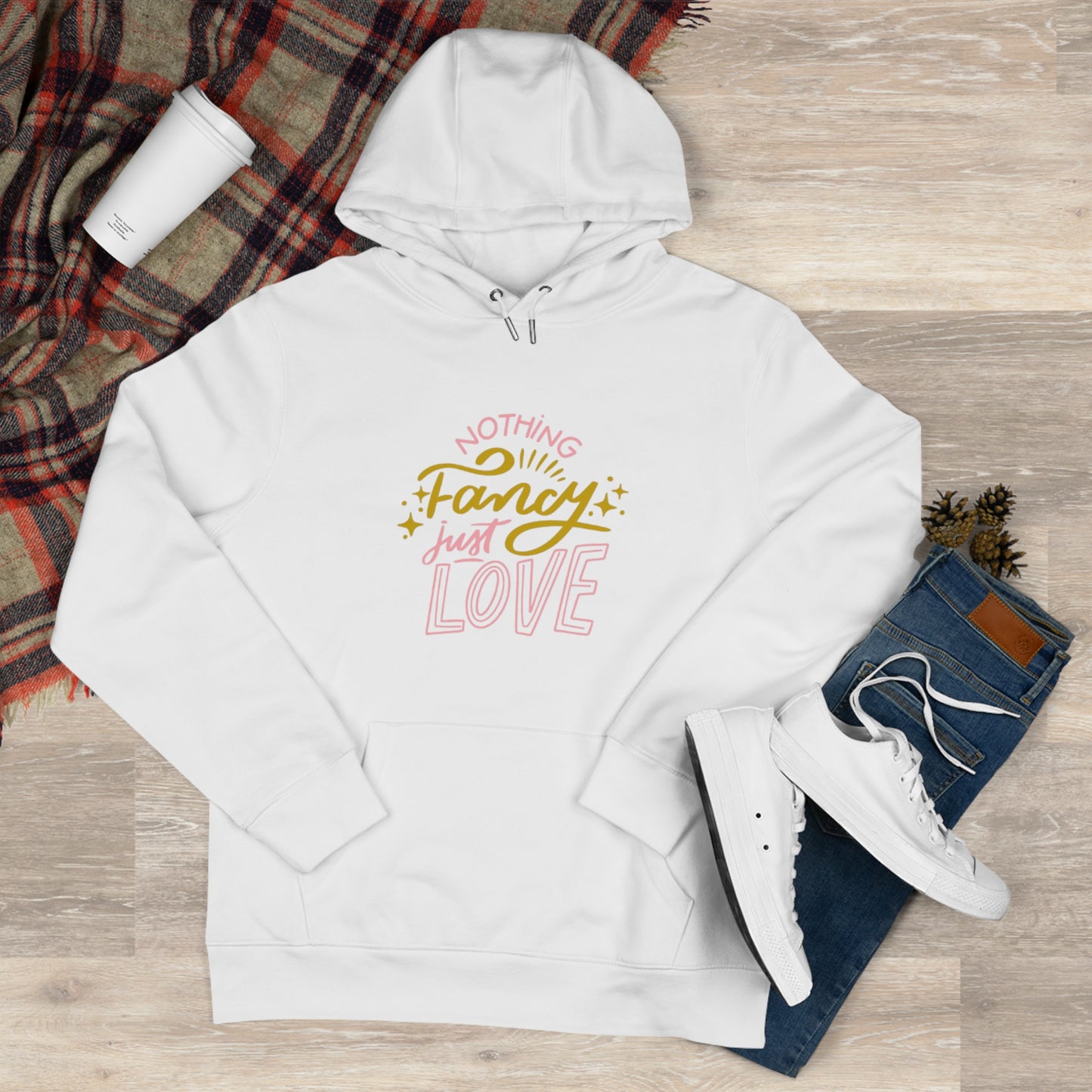 Nothing Fancy Just Love King Hooded Sweatshirt, Cozy Gift for Him, Valentine's Day Gift, Casual Wear, Everyday Comfort Sweatshirt